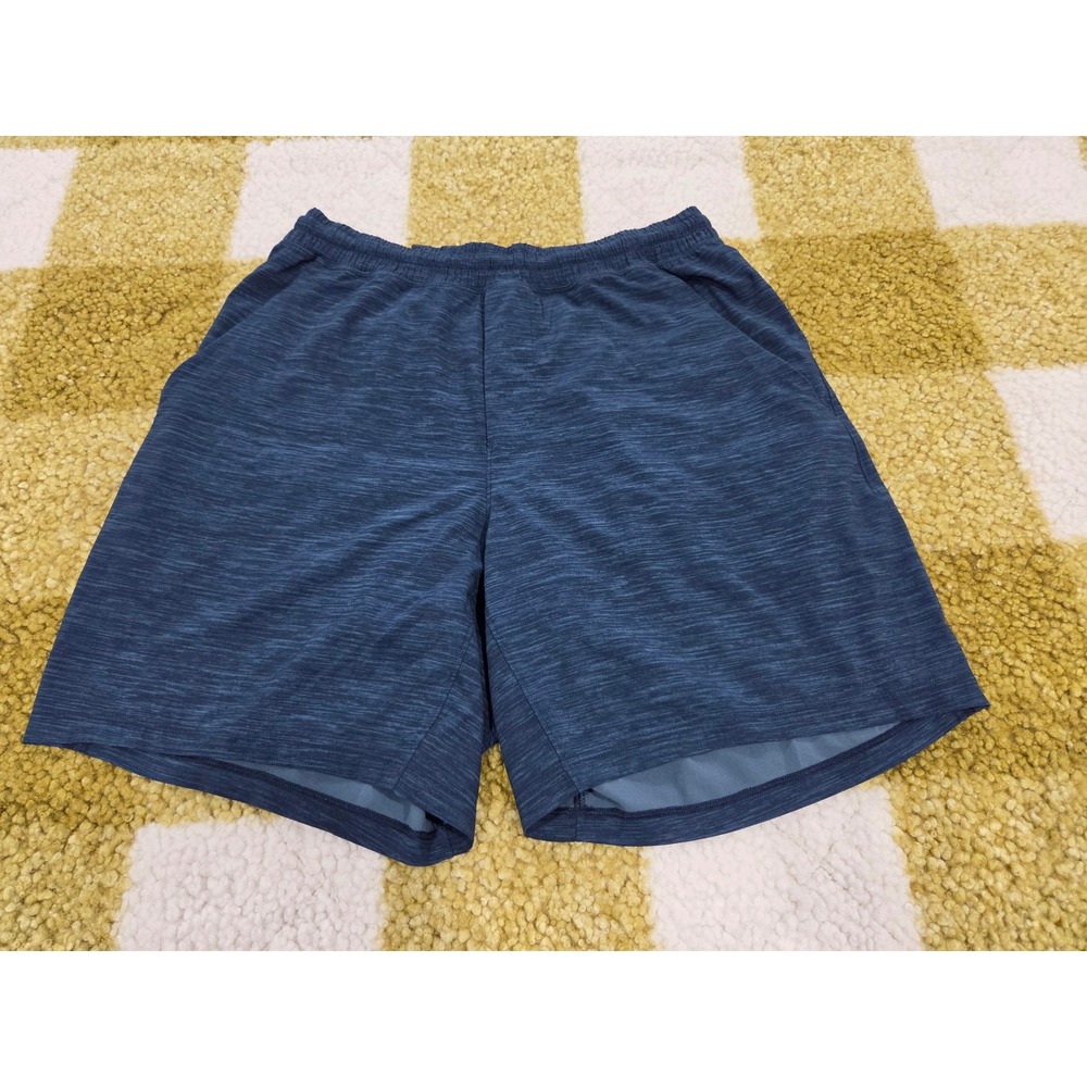 Lululemon Pace Breaker 7 Inch Lined Shorts Blue Heathered Space Dye Mens Medium